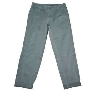 Prana Pants Womens Size 0 Janessa Olive Green Button Fly Cuffed W43180507